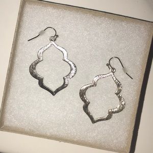 Silver Scallop Shape Dangly Earrings